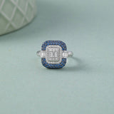 Deco Bold Ring, Sterling Silver, 1/2 ct Lab Grown Diamond-5