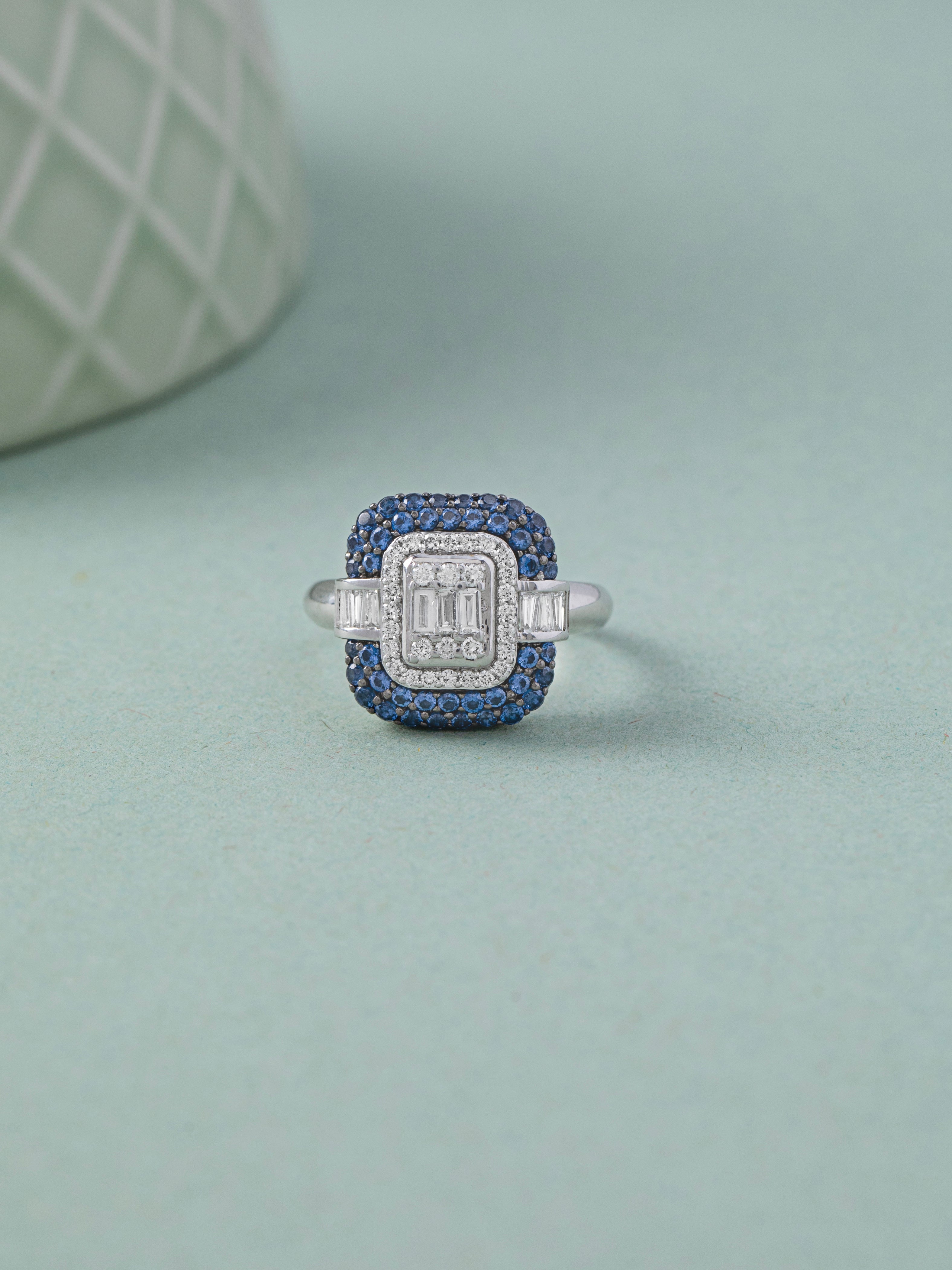 Deco Bold Ring, Sterling Silver, 1/2 ct Lab Grown Diamond-5