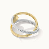 Criss Cross Band, 14K Gold Vermeil, 1/4 ct Lab Grown Diamond-6