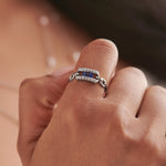 Paperclip Link Ring, Sterling Silver, 1/6 ct Lab Grown Diamond-2