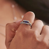 Paperclip Link Ring, 14K Solid Gold, 1/6 ct Lab Grown Diamond-2