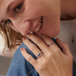 Paperclip Link Ring, Sterling Silver, 1/6 ct Lab Grown Diamond-4