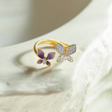 Fluttering Butterfly Ring, 14K Solid Gold, 1/5 ct Lab Grown Diamond-6