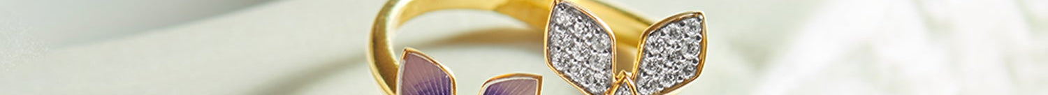Fluttering Butterfly Ring, 14K Gold Vermeil, 1/5 ct Lab Grown Diamond-1