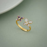 Fluttering Butterfly Ring, 14K Gold Vermeil, 1/5 ct Lab Grown Diamond-5