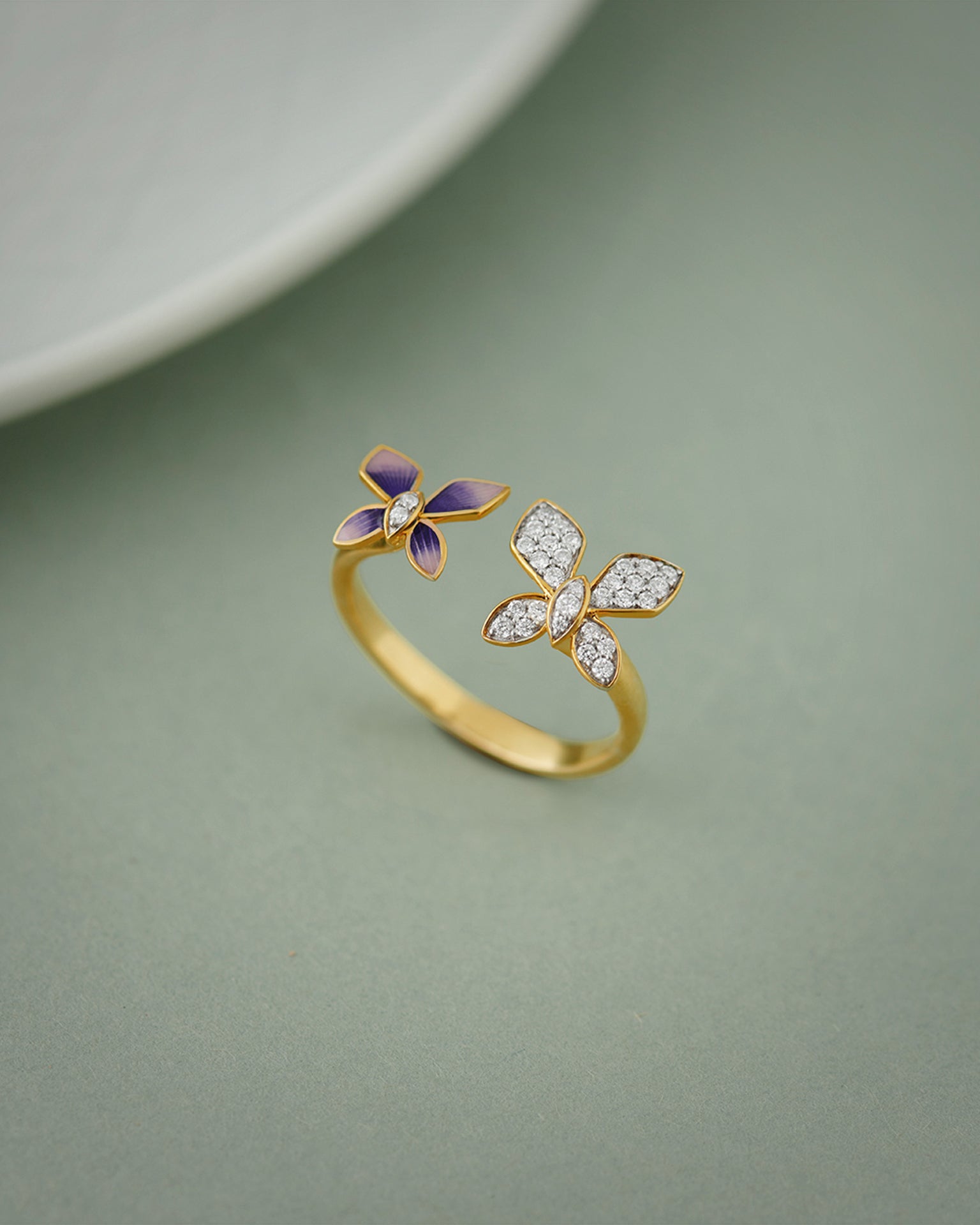 Fluttering Butterfly Ring, 14K Solid Gold, 1/5 ct Lab Grown Diamond-5