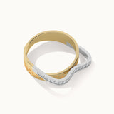 Engraved Band, 14K Gold Vermeil, 1/4 ct Lab Grown Diamond-6