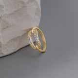 Bubbles Paperclip Ring, 14K Solid Gold, 1/4 ct Lab Grown Diamond-5