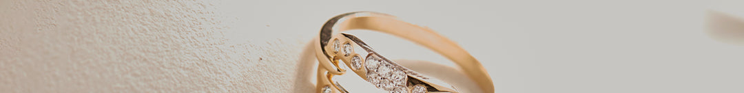 Bubbles Paperclip Ring, 14K Solid Gold, 1/4 ct Lab Grown Diamond-1