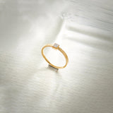 Fine Princess Ring, 14K Solid Gold, 1/10 ct Lab Grown Diamond-1