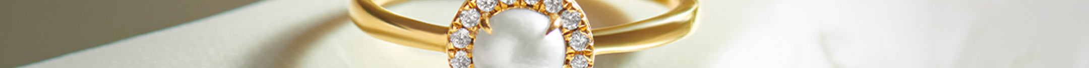 Classic Pearl Diamond Ring, 14K Gold Vermeil, 1/10 ct Lab Grown Diamond-1