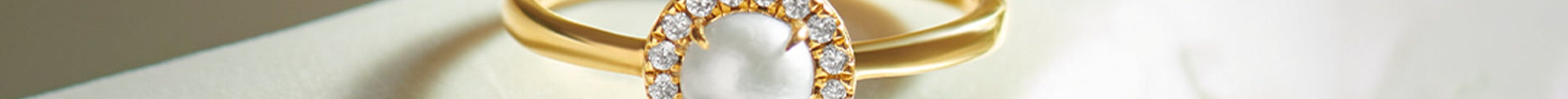 Classic Pearl Diamond Ring, 14K Solid Gold, 1/10 ct Lab Grown Diamond-1
