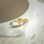 Classic Pearl Diamond Ring, 14K Solid Gold, 1/10 ct Lab Grown Diamond-1