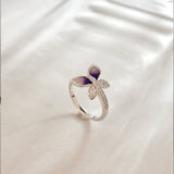 Butterfly Enamel & Diamond Ring