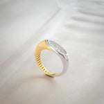 Two-Tone Sliced Ring, 14K Gold Vermeil, 1/3 ct Lab Grown Diamond-8