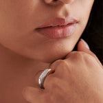 Two-Tone Sliced Ring, 14K Gold Vermeil, 1/3 ct Lab Grown Diamond-2