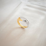 Two-Tone Bold Ring, 14K Solid Gold, 3/8 ct Lab Grown Diamond-1