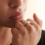 Two-Tone Bold Ring, 14K Solid Gold, 3/8 ct Lab Grown Diamond-2