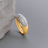 Two-Tone Bold Ring, 14K Solid Gold, 3/8 ct Lab Grown Diamond-4