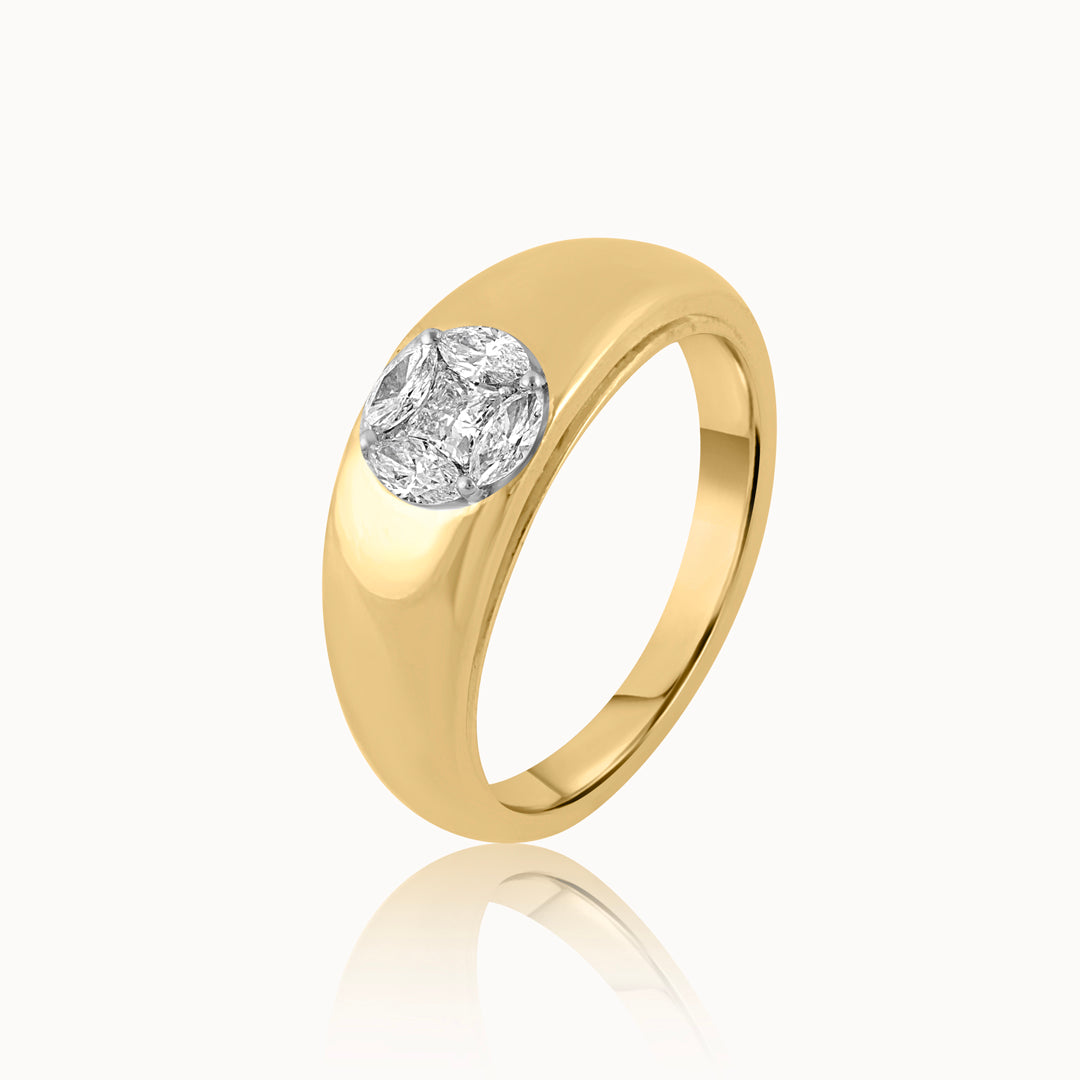 Bold Diamond Ring, 14K Solid Gold, 3/8 ct Lab Grown Diamond-3