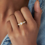 Everyday Solitaire Ring, 14K Gold Vermeil, 3/4 ct Lab Grown Diamond-4