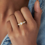 Everyday Solitaire Ring, 14K Gold Vermeil, 3/4 ct Lab Grown Diamond-4