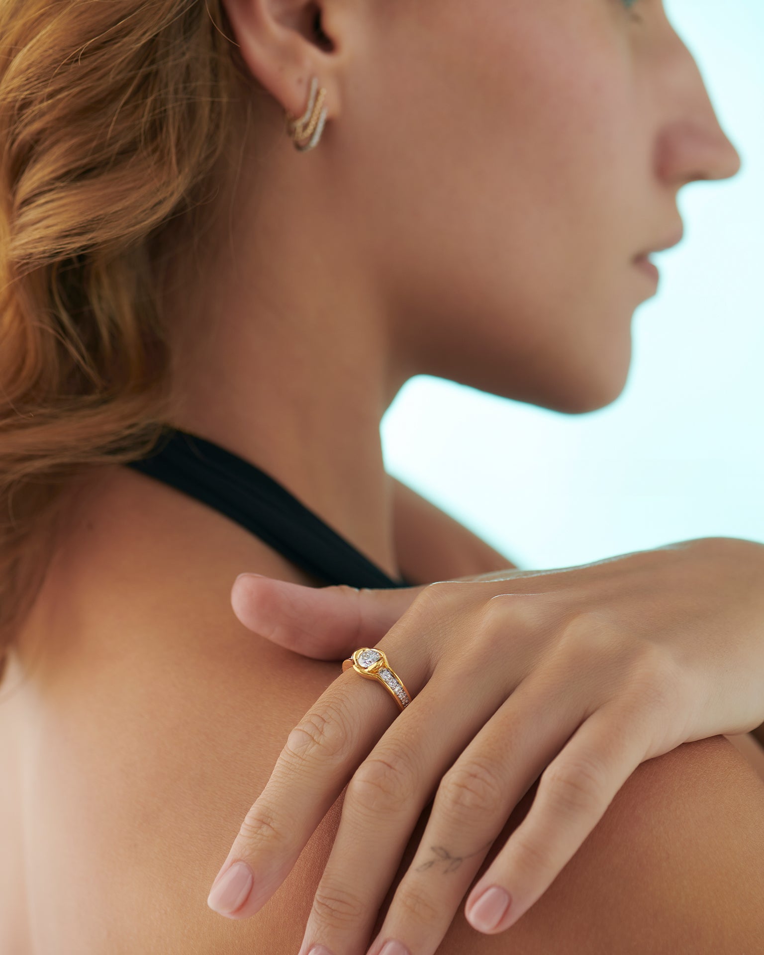 Everyday Solitaire Ring, 14K Gold Vermeil, 3/4 ct Lab Grown Diamond-2