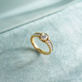 Everyday Solitaire Ring, 14K Gold Vermeil, 3/4 ct Lab Grown Diamond-1