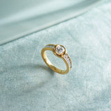 Everyday Solitaire Ring, 14K Gold Vermeil, 3/4 ct Lab Grown Diamond-1
