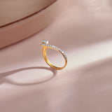 Sleek Diamond Band, 14K Gold Vermeil, 1/4 ct Lab Grown Diamond-1