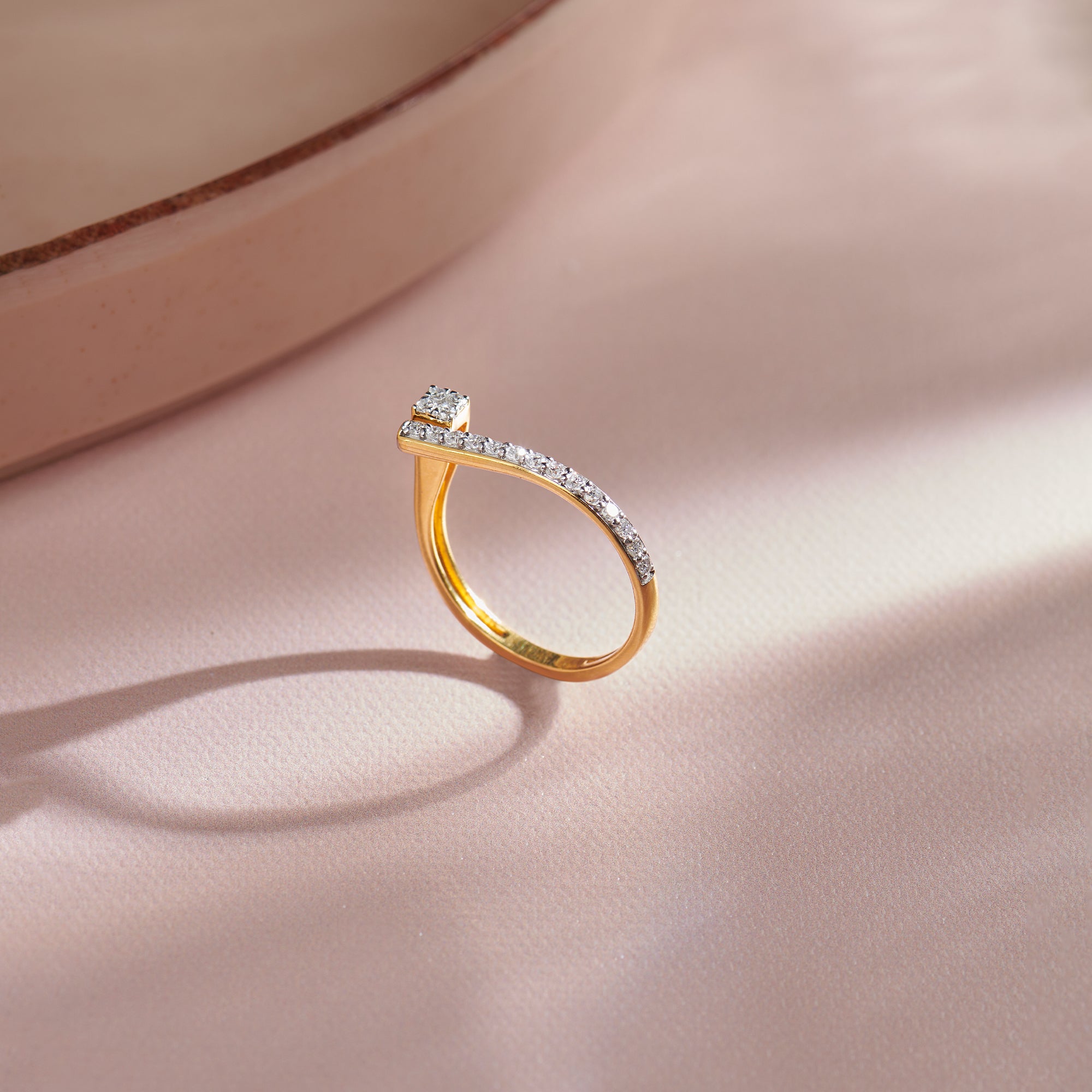 Sleek Diamond Band, 14K Gold Vermeil, 1/4 ct Lab Grown Diamond-1
