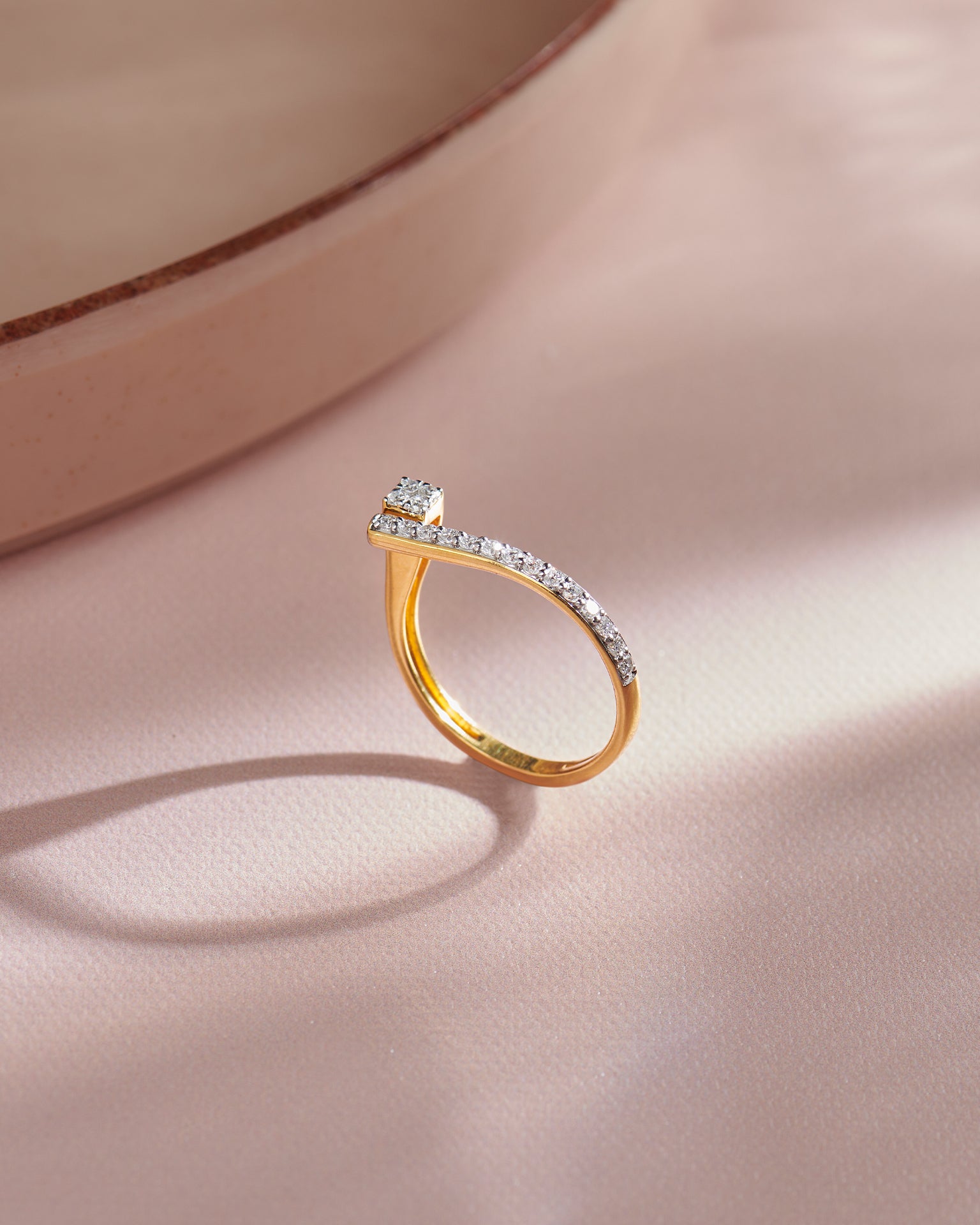 Sleek Diamond Band, 14K Gold Vermeil, 1/4 ct Lab Grown Diamond-7
