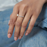 Sleek Diamond Band, 14K Solid Gold, 1/4 ct Lab Grown Diamond-5