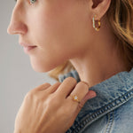 Petite Flower Ring, 14K Gold Vermeil, 1/10 ct Lab Grown Diamond-2