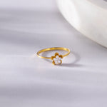 Petite Flower Ring, 14K Gold Vermeil, 1/10 ct Lab Grown Diamond-5