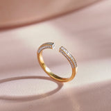 Classic Front Open Band, 14K Gold Vermeil, 1/4 ct Lab Grown Diamond-6