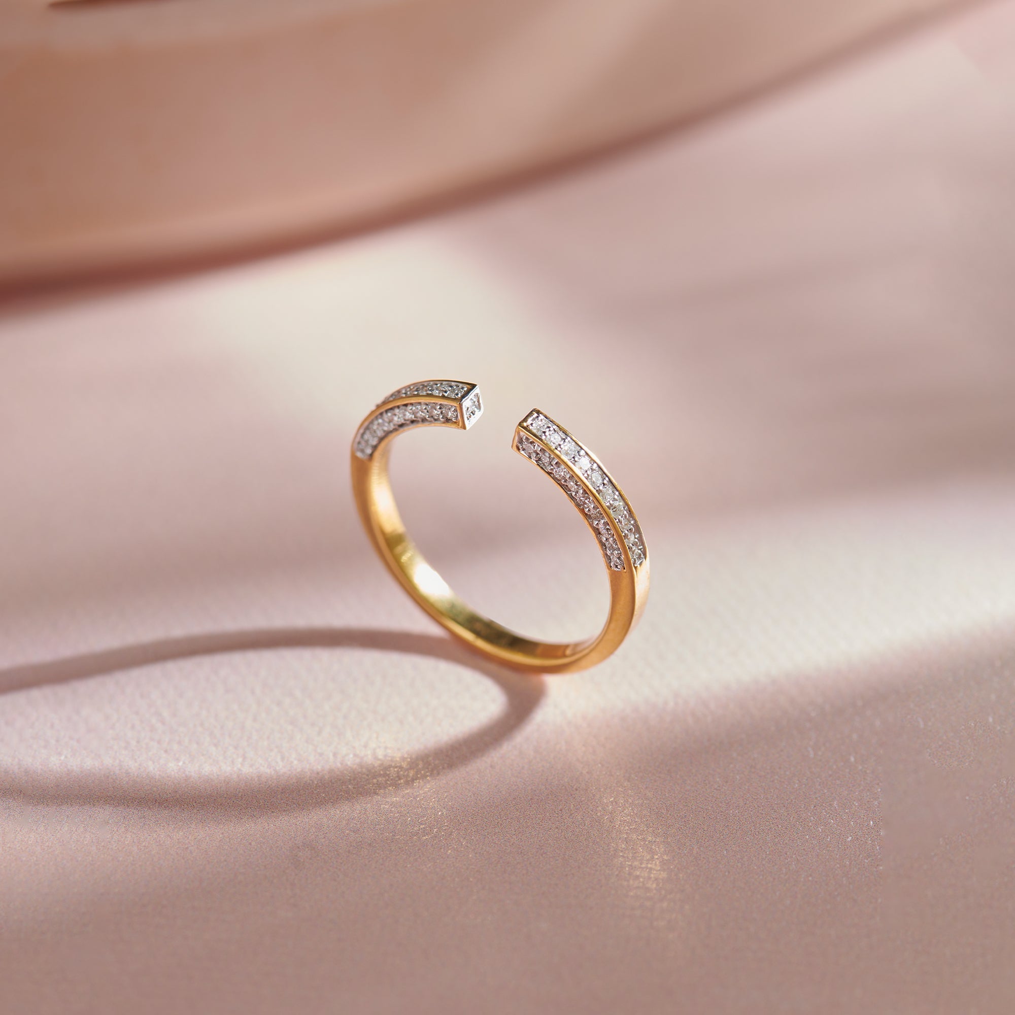 Classic Front Open Band, 14K Solid Gold, 1/4 ct Lab Grown Diamond-1