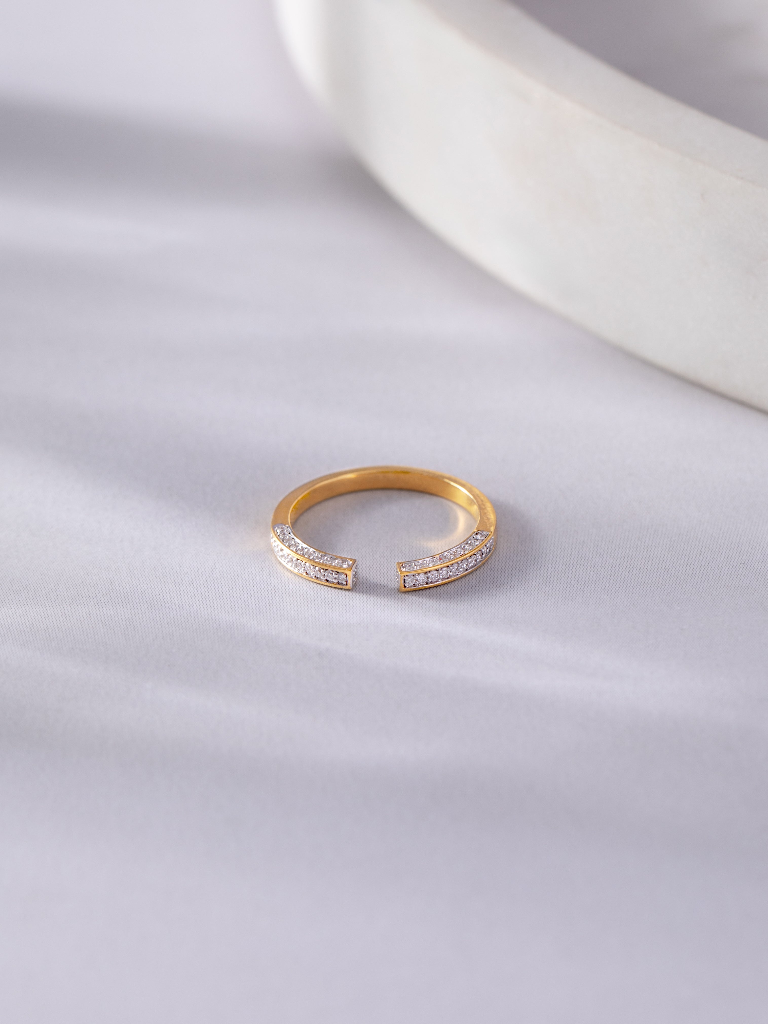 Classic Front Open Band, 14K Solid Gold, 1/4 ct Lab Grown Diamond-4