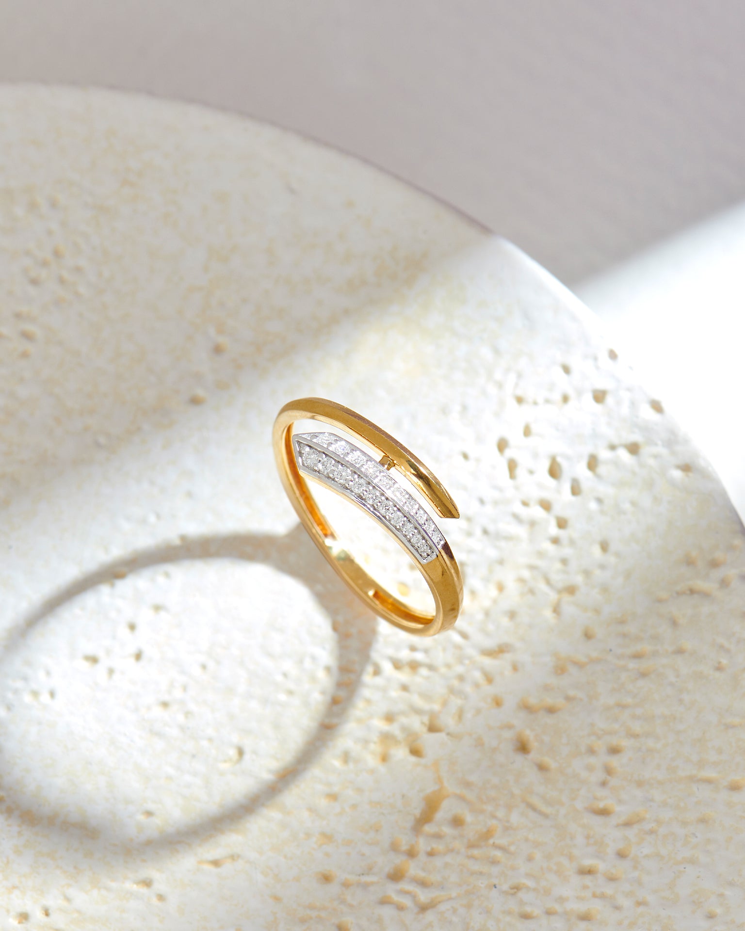 Bold Arrow Band, 14K Gold Vermeil, 1/8 ct Lab Grown Diamond-6
