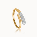 Bold Arrow Band, 14K Gold Vermeil, 1/8 ct Lab Grown Diamond-3