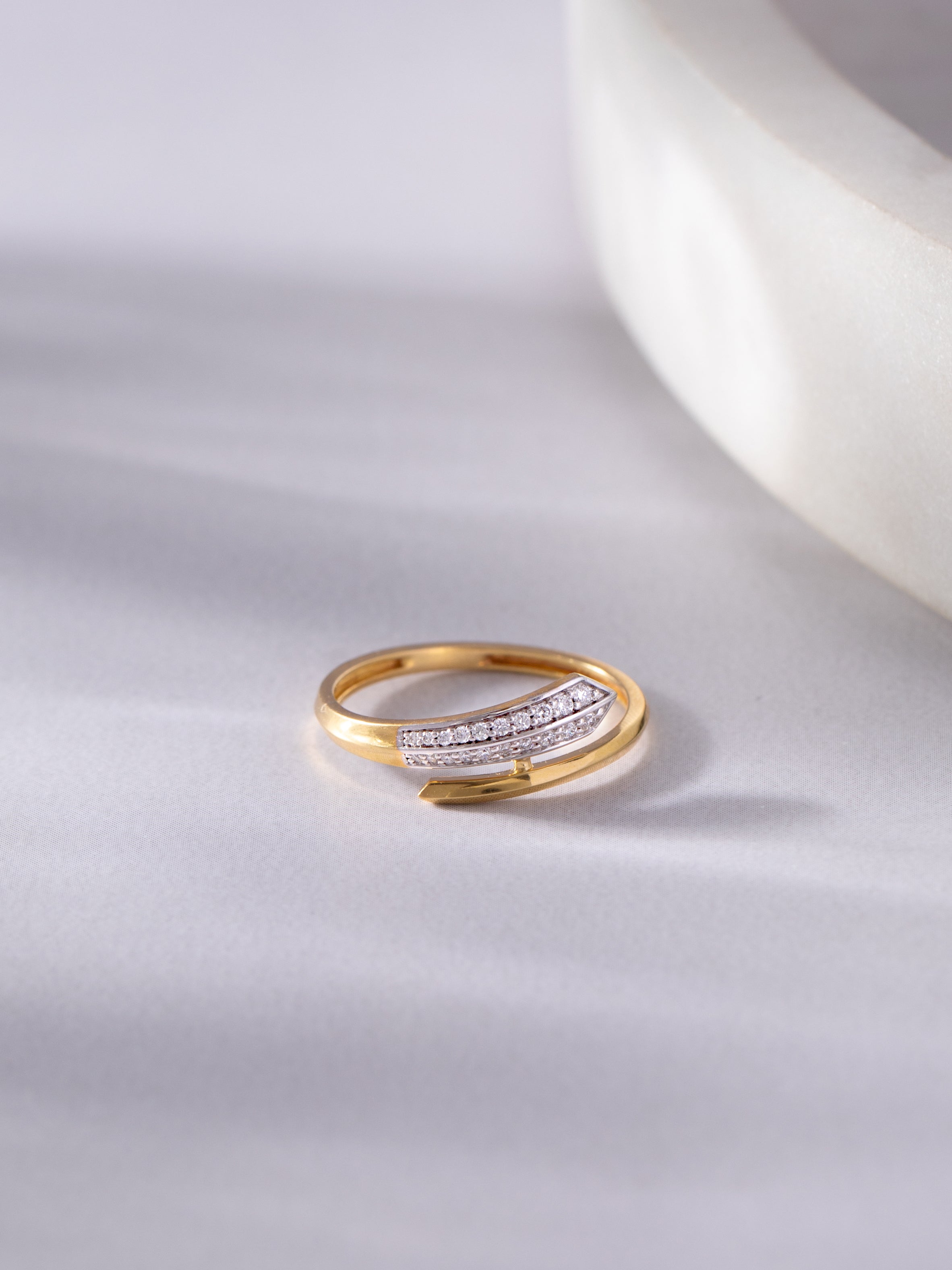 Bold Arrow Band, 14K Gold Vermeil, 1/8 ct Lab Grown Diamond-5
