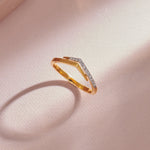 Sleek Chevron Ring, 14K Gold Vermeil, 1/10 ct Lab Grown Diamond-6