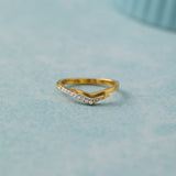 Sleek Chevron Ring, 14K Solid Gold, 1/10 ct Lab Grown Diamond-5