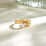 Pear Solitaire Spiral Ring, 14K Gold Vermeil, 1/2 ct Lab Grown Diamond-8