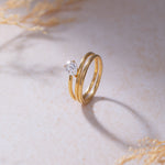 Pear Solitaire Spiral Ring, 14K Gold Vermeil, 1/2 ct Lab Grown Diamond-9