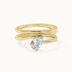 Pear Solitaire Spiral Ring, 14K Gold Vermeil, 1/2 ct Lab Grown Diamond-3