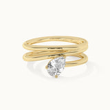 Pear Solitaire Spiral Ring, 14K Gold Vermeil, 1/2 ct Lab Grown Diamond-3