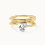 Pear Solitaire Spiral Ring, 14K Gold Vermeil, 1/2 ct Lab Grown Diamond-3