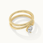 Pear Solitaire Spiral Ring, 14K Gold Vermeil, 1/2 ct Lab Grown Diamond-7