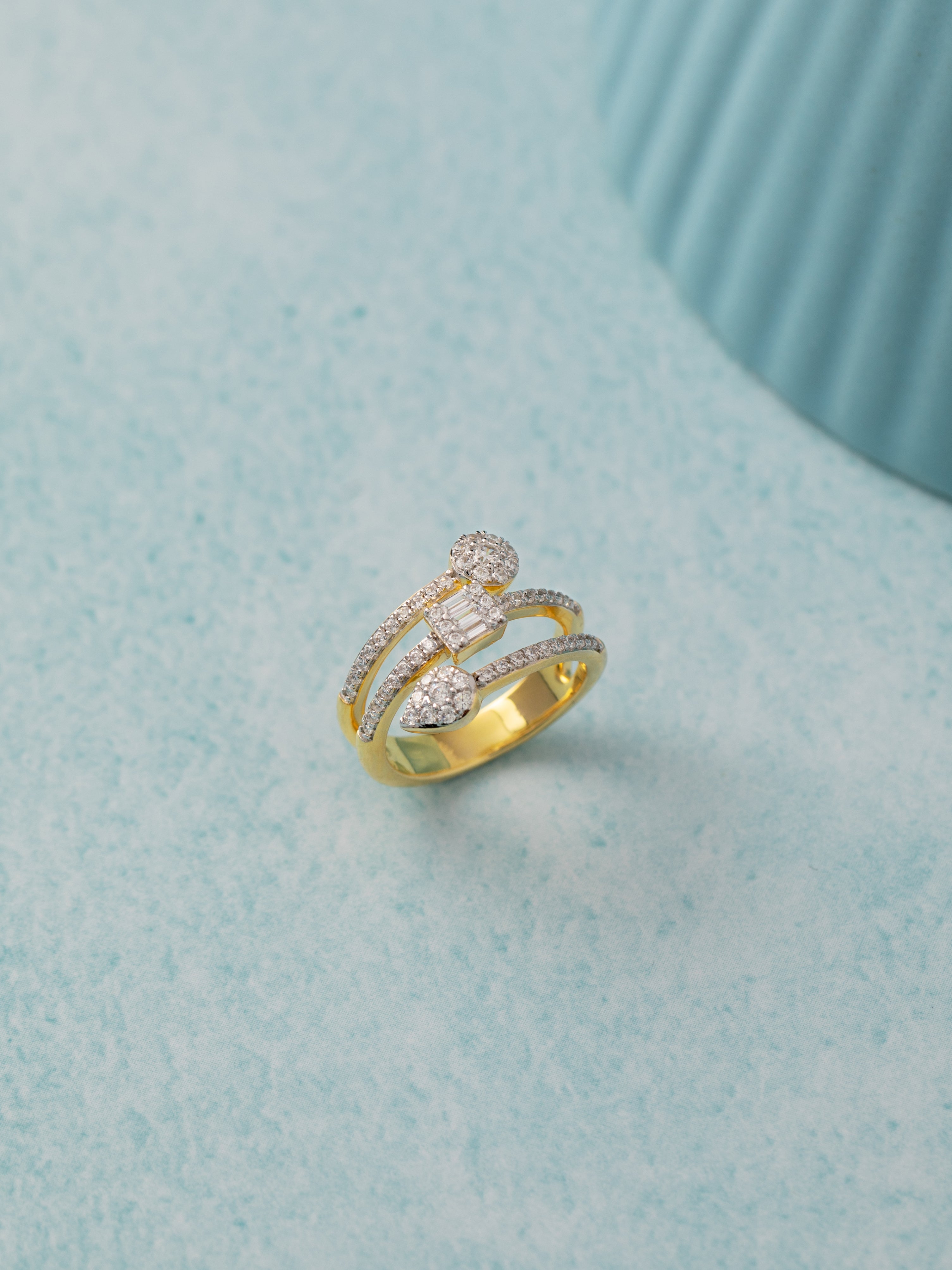 Glint Diamond Coil Ring, 14K Solid Gold, 5/8 ct Lab Grown Diamond-5